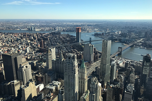 Vista de Nova York a partir do OWO, em Nova York (Foto: Natália Grandi)